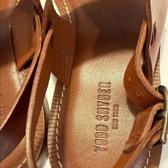 Todd Snyder Brown Leather Sandals Sz 9.  NWOB. Box27 - Picture 4 of 5